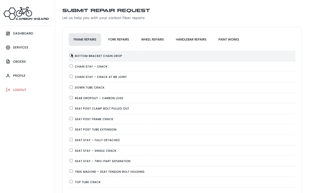 carbon wizard submit repair